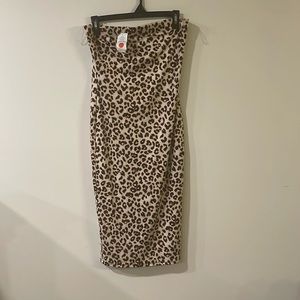 leopard strapless dress